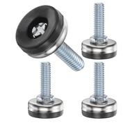 QUARKZMAN Piedini Regolabili Per Mobili Con Filettatura M8, 4Pz 5/16"-18 25.4x26mm LxP Piedini Regolabili Con Filettatura Per Sedia Piedini Livellanti Per Tavolo Sedia Argento