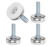 QUARKZMAN Piedini Regolabili Per Mobili Con Filettatura M8, 4Pz 5/16"-18 25.4x29mm LxW Piedini Regolabili Con Filettatura Per Livellamento Vite Per Piedi Di Sedia Supporti Argento