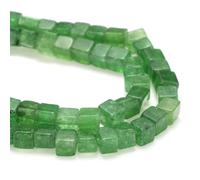 QUARKZMAN Pietra Naturale Quadrata Perline 4x4mm 85pz Cubo Perline Sfuse Pietra Semipreziosa Per Bracciale Gioielli Fai Da Te, Avventurina Verde Intenso