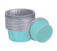 QUARKZMAN Pirottini Cupcake Azzurri Chiaro, 50pz Pirottini Standard Cupcake Foglio Alluminio 5 Once, Pirottini Cupcake Usa e Getta per Dessert, Forniture Feste, Decorazioni Matrimoni