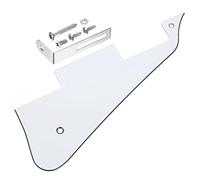 QUARKZMAN Plettro Per Chitarra A 3 Strati LP, Plettro Per Chitarra Elettrica A 2 Fori Con Staffa Cromata Argento Per Les Standard Series, Bianco Nero Bianco