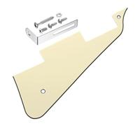 QUARKZMAN Plettro Per Chitarra LP A 3 Strati, Plettro Per Chitarra Elettrica A 2 Fori Con Staffa Cromata Argento Per Les Standard Series, Giallo Crema