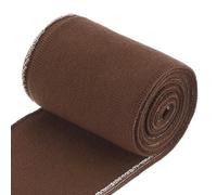 QUARKZMAN Polsini Elasticizzati Bordi a Costine 31.5" x 2.8'' Tessuto Cotone a Coste Lavorate a Maglia Nastro Elasticizzato Polsini Cintura per Cucito Fai-Da-Te, Marrone 1 Paio