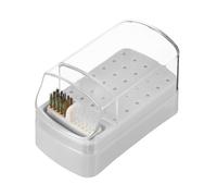 QUARKZMAN Porta Bits Trapano Per Unghie 2 In 1 Con Spazzola Pulitrice, Astuccio Con 30 Fori Per Bits Trapano Con Spazzola Pulitrice Adesiva Strumenti Manicure Scatola Di Archiviazione
