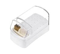 QUARKZMAN Porta Frese Per Unghie 2 In 1 Con Spazzola Pulitrice E Custodia, Custodia Con 30 Fori Per Frese Con Spazzola Pulitrice Adesiva Strumenti Per Manicure Scatola