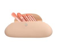 QUARKZMAN Porta Pennelli Da Trucco In Silicone Portatile Astuccio Cosmetico Per Pennelli Viso Con Chiusura Magnetica Borsa Cosmetico Da Viaggio Per Casa Viaggio E Conservazione Color Cachi