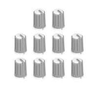 QUARKZMAN Potenziometro Manopola Controllo ABS Chitarra Manopola per Elettrico Chitarra Potenza Amplificatori Stereo, Basso Volume Tono 6mm Tipo D Albero 270 Gradi Grigio Bianco 10pz