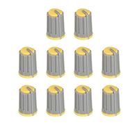 QUARKZMAN Potenziometro Manopola Controllo ABS Chitarra Manopola per Elettrico Chitarra Potenza Amplificatori Stereo, Basso 6mm Tipo D Albero 270 Gradi Grigio Giallo 10pz