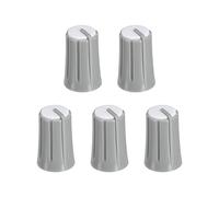 QUARKZMAN Potenziometro Manopola Controllo ABS Chitarra Manopola per Elettrico Chitarra Potenza Amplificatori Stereo, Basso 6mm Tipo D Albero 270 Gradi Grigio Bianco 5pz