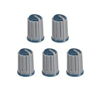 QUARKZMAN Potenziometro Manopola Controllo ABS Chitarra Manopola per Elettrico Chitarra Potenza Amplificatori Stereo, Basso Volume Tono 6mm Tipo D Albero 270 Gradi Grigio Blu 5pz