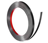 QUARKZMAN Profilato A Parete In Acciaio Inossidabile, 10 M x 10 Mm Adesivo Decorativo Metallico Per Bordo Specchio Piastrella Parete Soffitto, Nero Spazzolato