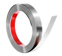 QUARKZMAN Profilato In Acciaio Inossidabile Da Parete, 10 m x 25 mm Adesivo Decorativo Metallico Per Bordo Specchio Piastrelle Parete Soffitto, Argento Spazzolato