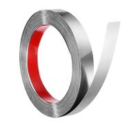 QUARKZMAN Profilato In Acciaio Inossidabile Per Pareti, 10 m x 25 mm Adesivo Decorativo Metallico Per Bordi Di Specchi Piastrelle Pareti E Soffitti, Color Argento Specchiato