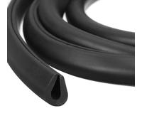 QUARKZMAN Profilo di Protezione a U, Protezione per Bordi con Striscia di Tenuta in Gomma da 3.3 Piedi di Lunghezza Tipo Rotondo, Adatta per Bordi da 4.5-5mm, (23/64" L x 7/16" A) Nero