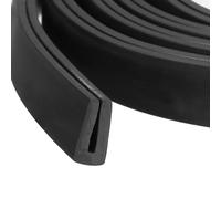 QUARKZMAN Profilo di Protezione a U, Tipo Piatto di Protezione per Bordi in Striscia di Tenuta in Gomma di Lunga 6,6piedi Adatto per Bordi da di 1,5-2mm, (13/64" L x 7/16" A) Nero