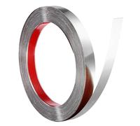 QUARKZMAN Profilo In Acciaio Inossidabile Per Pareti, 10 m x 20 mm Adesivo Decorativo In Metallo Per Bordo Specchio Piastrelle Soffitto Parete, Colore Argento Specchiato