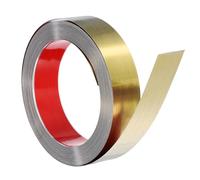 QUARKZMAN Profilo in Acciaio Inossidabile per Pareti, 10 m x 50 mm Adesivo per Decorazione di Soffitti Pareti Bordi Specchi, Oro Spazzolato