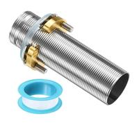 QUARKZMAN Prolunga Per Montaggio Rubinetto 10cm X 32mm Tubo In Acciaio Inox | Kit Prolunga Rubinetto, Con Dado Di Blocco Dado Spesso Antisvitamento In Acciaio Inox E Guarnizioni Frittella, Acciaio Inox
