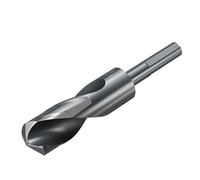 QUARKZMAN Punta da Trapano 27mm 1/2" Gambo Ridotto a 3 Facce Piatte | M2 Acciaio Rapido, Nitrurazione Nera, 135°, per Metallo Duro e Acciaio Inossidabile