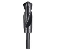 QUARKZMAN Punta Da Trapano 27mm Codolo Ridotto 1/2" 3-Piatto 4241 Acciaio Rapido Nitrurazione Nera Punto Standard 118° Per Plastica Legno Rame Alluminio Ferro Metallo Medio Morbido