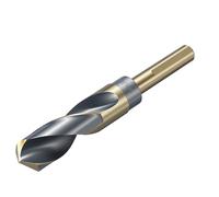 QUARKZMAN Punta Trapano 23mm (29/32") 1/2" 4241 Acciaio Rapido | Gambo Ridotto a 3 Facce Piatte, Punta con Angolo 118°, Finitura Oro e Nero, per Lavorazioni Leggere, Acrilico Plastica Legno