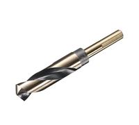 QUARKZMAN Punta trapano 7/8" gambo ridotto 1/2" M35 5% Cobalto HSS | 3 piani, elicoidale, finitura nera e oro, punta a 135°, per metallo duro e acciaio inossidabile