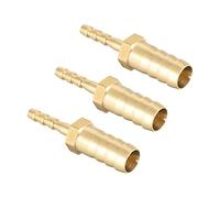 QUARKZMAN Raccordi in Ottone 10mm a 4mm Dia Raccordo Dritto Barb Tubo Flessibile Riduttore Dritto Connettore Adattatore per Tubo Flessibile Collegamento Giardino [3 Pezzi, Tono Oro]