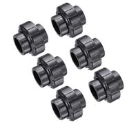 QUARKZMAN Raccordi Per Tubi In PVC Union 1" Accoppiamento A Scorrimento Adattatore Di Grado Mobiliare Per Tubo Di Irrigazione Piscina Impianto Idraulico Esterno Grigio Scuro 6Pezzi