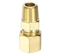 QUARKZMAN Raccordo a Compressione in Ottone per Tubi 1/4" OD x 1/8" NPT x | In ottone, filettatura NPT, per linee d'aria, olio, carburante e freni, connettore a giunto diritto e adattatore