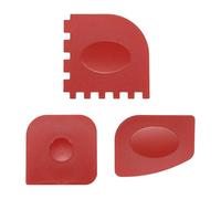 QUARKZMAN Raschietto per Padella 3 Pezzi 3 Dimensioni Plastica Rosso | Strofinaccio per Pentole, Panno Anti-Graffio, per Padelle, Pentole, Griglie, Grasso, Antiaderenti, Tagliare Impasto, Cottura