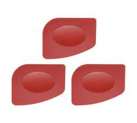 QUARKZMAN Raschietto per padella 3x2,4 pollici plastica rosso 3 pezzi | Pulitore da cucina per pentole forma ovale, antigraffio, per pulire padelle, griglie, pentole antiaderenti, taglio pasta