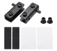 QUARKZMAN Regolabile Vetro Porta Cerniere Morsetto 4 Coppia Ferro Armadio Vetro Porta Pivot Cerniera Clip per 3-5mm Spessore Vetro Nero 40x12x15mm