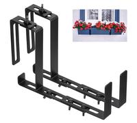QUARKZMAN Ringhiera Ponte Regolabile Staffe Fioriere Scatola, Staffe Universale Scatola Finestra, Ferro Fiore Scatola Muro Montaggio Ganci per Balcone, Recinzioni, Patio (1 Coppia)