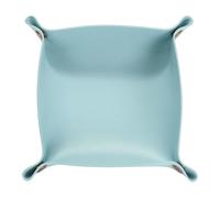 QUARKZMAN Ripiano in pelle PU unisex pieghevole piccolo ripiano portatile per tavolo d'ingresso comodino ripiano laterale per chiavi portafoglio orologio gioielli cubo blu chiaro