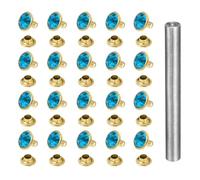 QUARKZMAN Rivetti a pressione in cristallo 120 pezzi 8mm Oro e Blu