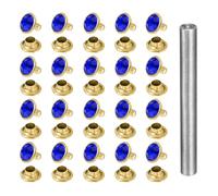 QUARKZMAN Rivetti Cristallo Strass 8mm 80 Pezzi Oro Blu Scuro