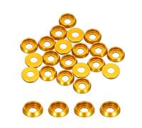 QUARKZMAN Rondelle Coniche M3 Viti Testa Svasata, Diametro Foro 3mm/0.12", Guarnizioni Alluminio Rondella Testa Tazza Vite Rc/Fpv/Pc/Drone/Accessori Meccanici Parti Modello, Pz20 (Dorato)