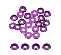 QUARKZMAN Rondelle Coniche Svasate M3, Diametro Foro 3mm/0.12", Guarnizioni Alluminio Rondella Testa Tazza Vite Rc/Fpv/Pc/Drone/Accessori Meccanici Parti Modello, Pz20 (Viola)