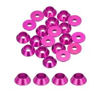 QUARKZMAN Rondelle Coppa Coniche M3, Guarnizioni Alluminio Anodizzato Guarnizione Rondella Testa Tazza Vite Rc/Fpv/Pc/Drone/Accessori Meccanici Parti Modello, Pz20 (Rosso Rosa)