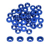 QUARKZMAN Rondelle Svasate Tazza Conica M3 Dia Foro 3.1mm/0.12 Guarnizioni Alluminio Guarnizione Rondella Testa Tazza per Viti Rc/Fpv/Pc/Drone Meccanici Parti Modello 40pz (Blu Navy)
