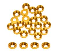 QUARKZMAN Rondelle Svasate Tazza Conica M4 Dia Foro 4,1 Mm/0,16 Guarnizioni Alluminio Guarnizione Rondella Testa Tazza per Viti Rc/Fpv/Pc/Drone Meccanici Parti Modello 20pz (Oro)
