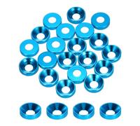 QUARKZMAN Rondelle Svasate Tazza Conica M4 Dia Foro 4,1 Mm/0,16 Guarnizioni Alluminio Guarnizione Rondella Testa Tazza per Viti Rc/Fpv/Pc/Drone Meccanici Parti Modello 20pz (Azzurro Chiaro)