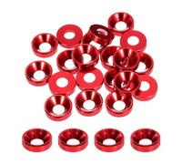 QUARKZMAN Rondelle Svasate Tazza Conica M5 Dia Foro 5.1mm/0.2 Guarnizioni Alluminio Guarnizione Rondella Testa Tazza per Viti Rc/Fpv/Pc/Drone Meccanici Parti Modello 20pz (Rosso Intenso)