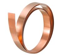 QUARKZMAN Rotolo di Lamina di Rame, 2000mm x 10mm x 0,3mm Piastra in Lamina Metallico con Striscia Rame Puro al 99,9% per Progetti Elettrici Fai-Da-Te