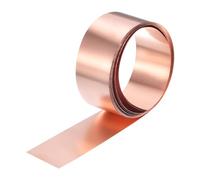 QUARKZMAN Rotolo Lamiera Rame 2000 Mm x 20 Mm x 0,06 Mm, Striscia Rame Puro 99,9% Piastra Lampeggiante in Lamina Metallico per Progetti Fai da Te Elettricità (Diverse Dimensioni).