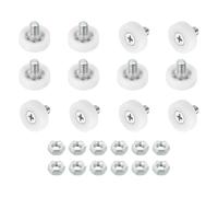 QUARKZMAN Ruote per Cassetti in Nylon Ruote di Ricambio per Pulegge Cassetti Armadi Cuscinetto 19mm Guide Scorrevoli con Dadi per Parti Mobili Armadio Armadio Confezione da 12