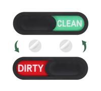 QUARKZMAN Segnale Lavastoviglie Pulita Sporca Tondo Magnete Indicatore Lavastoviglie Rosso/Verde Non-Scratch con Adesivi per Cucina Albergo, Nero