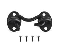 QUARKZMAN Serratura Gancio Occhiello 2" Porte Stalla Acciaio Inossidabile, Chiusura Porte Scorrevoli, Camera Letto, Bagno, Colore Nero