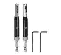 QUARKZMAN Set 2pz Punte Autoforanti 1/4", Punte Autoforanti Gambo Esagonale 1/4" per Lavori Legno, Strumento Forare Buchi Cardini Porte Armadi Auto-Centraggio Chiavi Esagonali a L, Nero