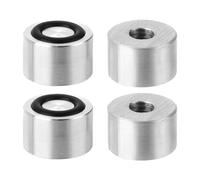 QUARKZMAN Set 4 Dischi Alluminio Forma Rotonda Diametro 20mm Spessore 12mm Filettatura M8, Adattatore Disco Alluminio per Piano Tavolo Vetro Anello Gomma Antiscivolo per Tavoli Vetro Tè